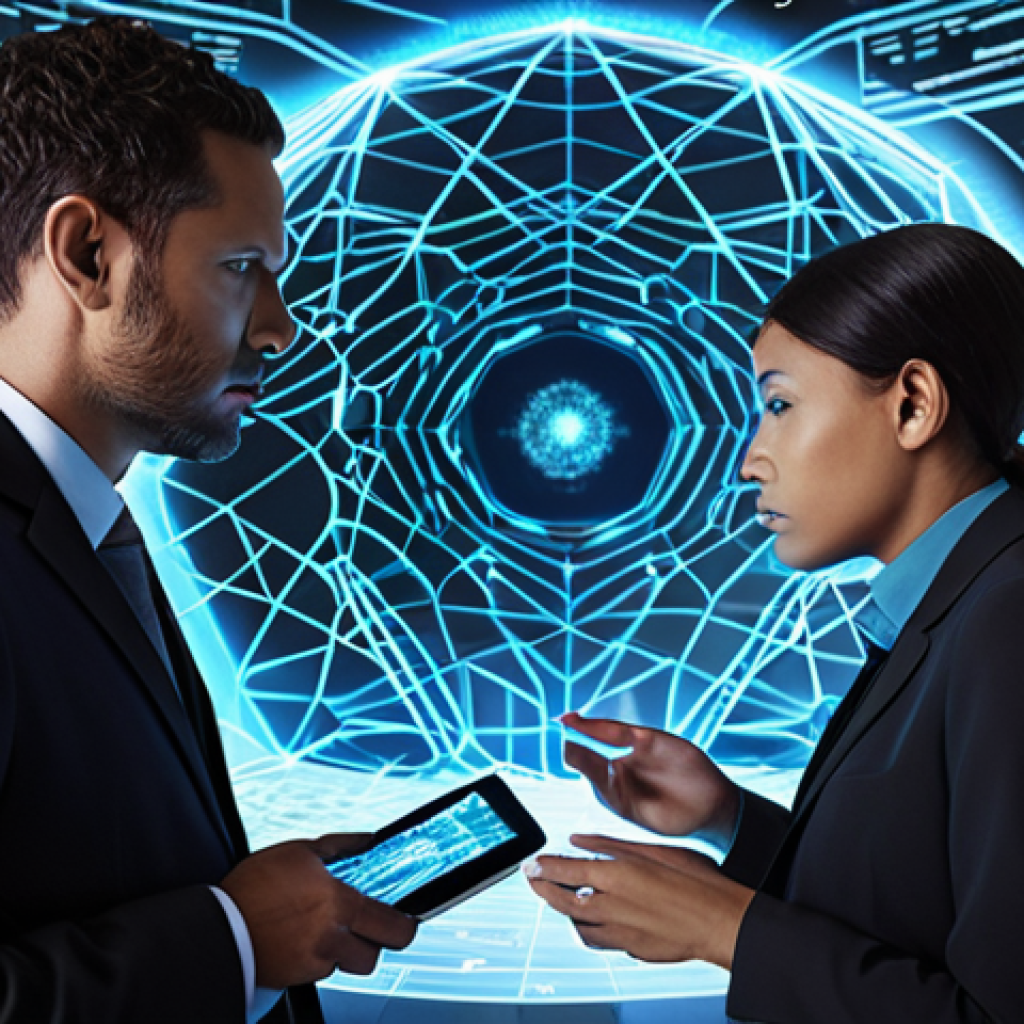 **

"Data mining concept. A group of diverse business professionals huddled around a holographic projection of complex data patterns, charts, and interconnected nodes. Emphasize the feeling of discovery and uncovering hidden insights. Modern office environment with a touch of futuristic technology."

**